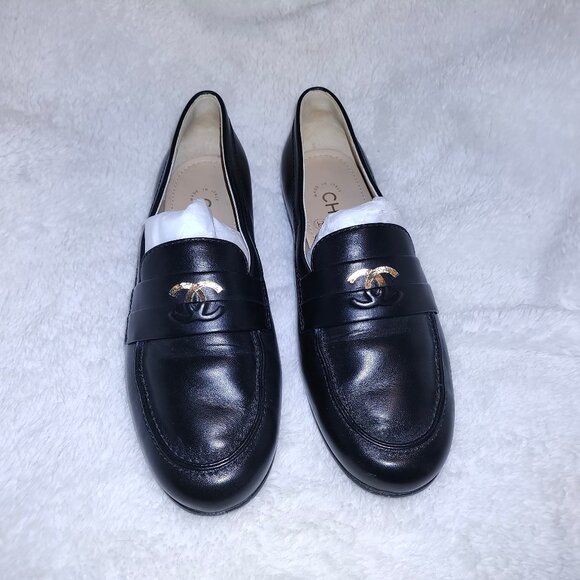 CHANEL Black Loafers 36/6 - Picture 1 of 12